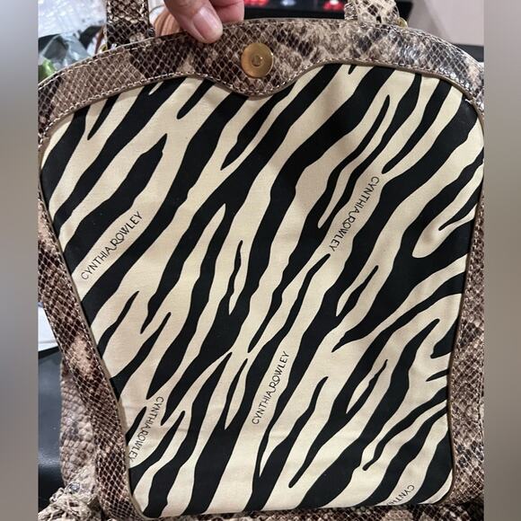 Cynthia Rowley Faux Snakeskin Leather Hobo Bag - Picture 10 of 16